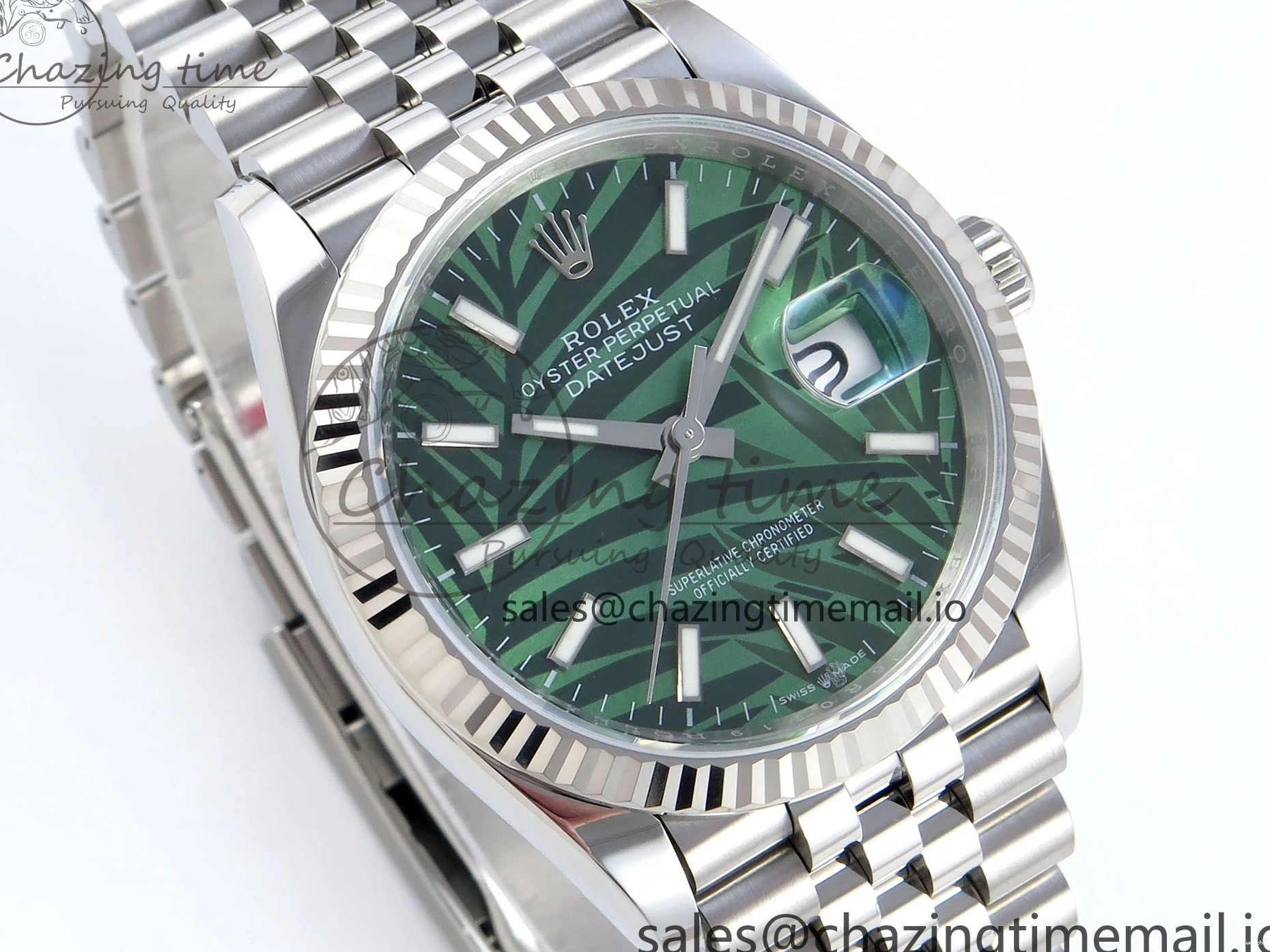DateJust Jubilee Leaf A3235 Bracelet Edition EWEF on Green Dial 36 Marker Stick 126234 Best 0307